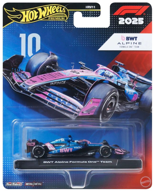 1:64 Hot Wheels - Alpine F1 A525 Team BWT Alpine #10 Season 2025 P. Gasly 1:64 Hot Wheels - Alpine F1 A525 Team BWT Alpine #10 Season 2025 P. Gasly
