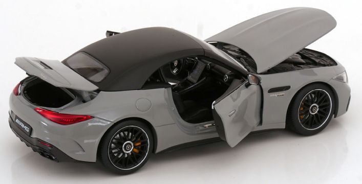 1:18 iScale - 2021 Mercedes-Benz SL-Class SL63 AMG (R232) 4Matic Cabriolet Spider Grey Black