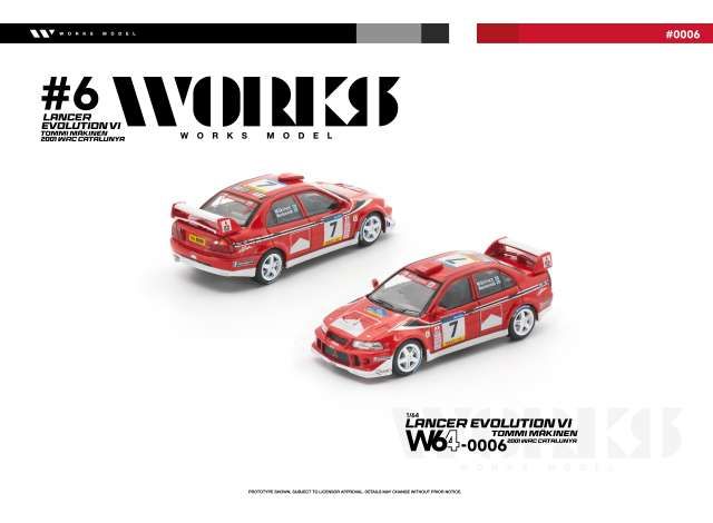 1:64 Works Model - Mitsubishi Lancer Evo VI #7 Tommi Makinen 2001 WRC Catalunya