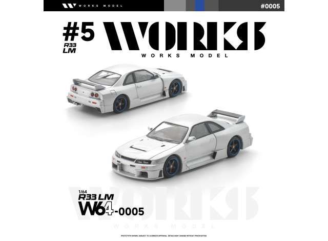 1:64 Works Model - Nissan Skyline R33 LM, silver