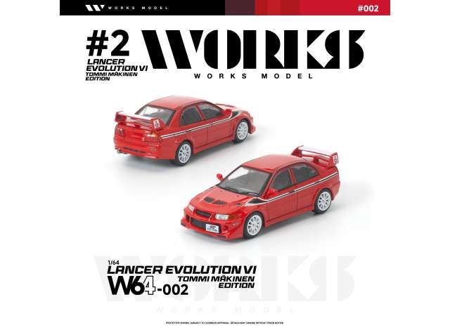 1:64 Works Model - Mitsubishi Lancer Evo VI Tommi Makinen Edition, red