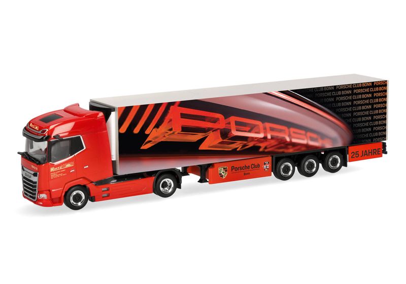 1:87 Herpa - DAF XG Kühlkoffer-Sattelzug 1:87 Herpa - DAF XG Kühlkoffer-Sattelzug "Spedition Wirtz/25 Jahre Porsche Club Bonn"