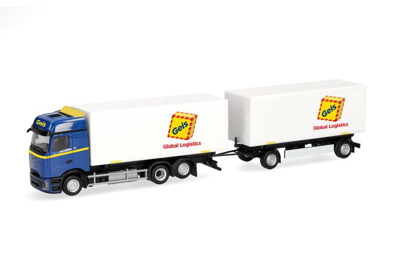 1:87 Herpa - Mercedes-Benz Actros L ProCabin Bigspace Wechselkoffer-Hängerzug 1:87 Herpa - Mercedes-Benz Actros L ProCabin Bigspace Wechselkoffer-Hängerzug "Geis"
