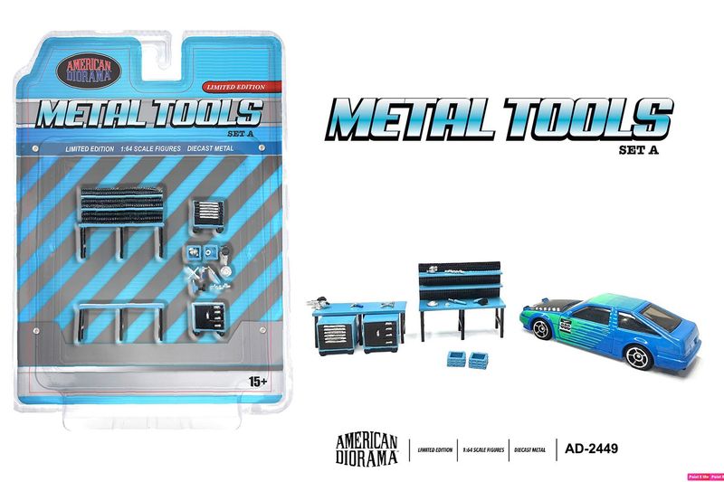 1:64 American Diorama - Metal Tool - Set A, blue 1:64 American Diorama - Metal Tool - Set A, blue