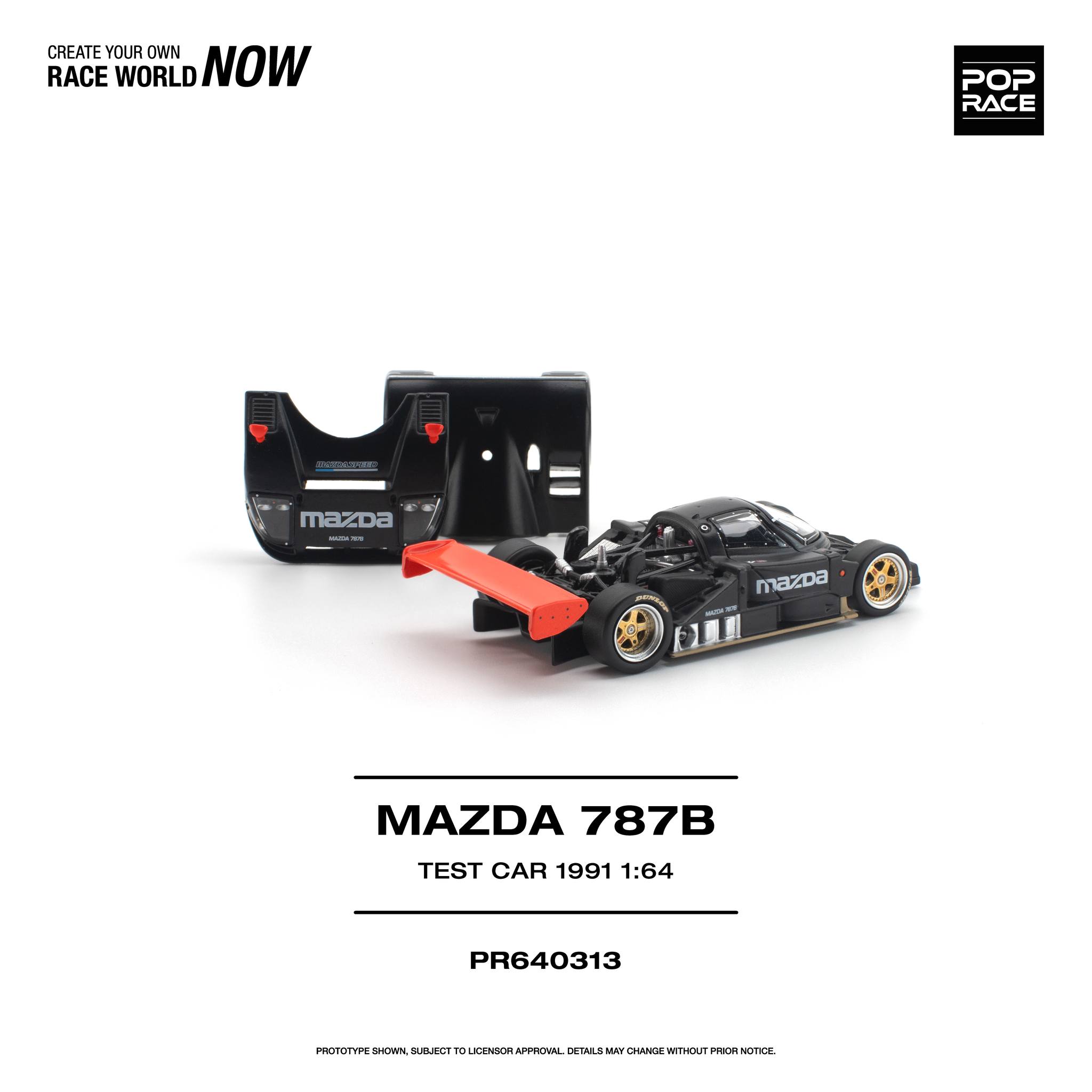 1:64 Pop Race Limited - 1991 Mazda 787B Test car, black/red