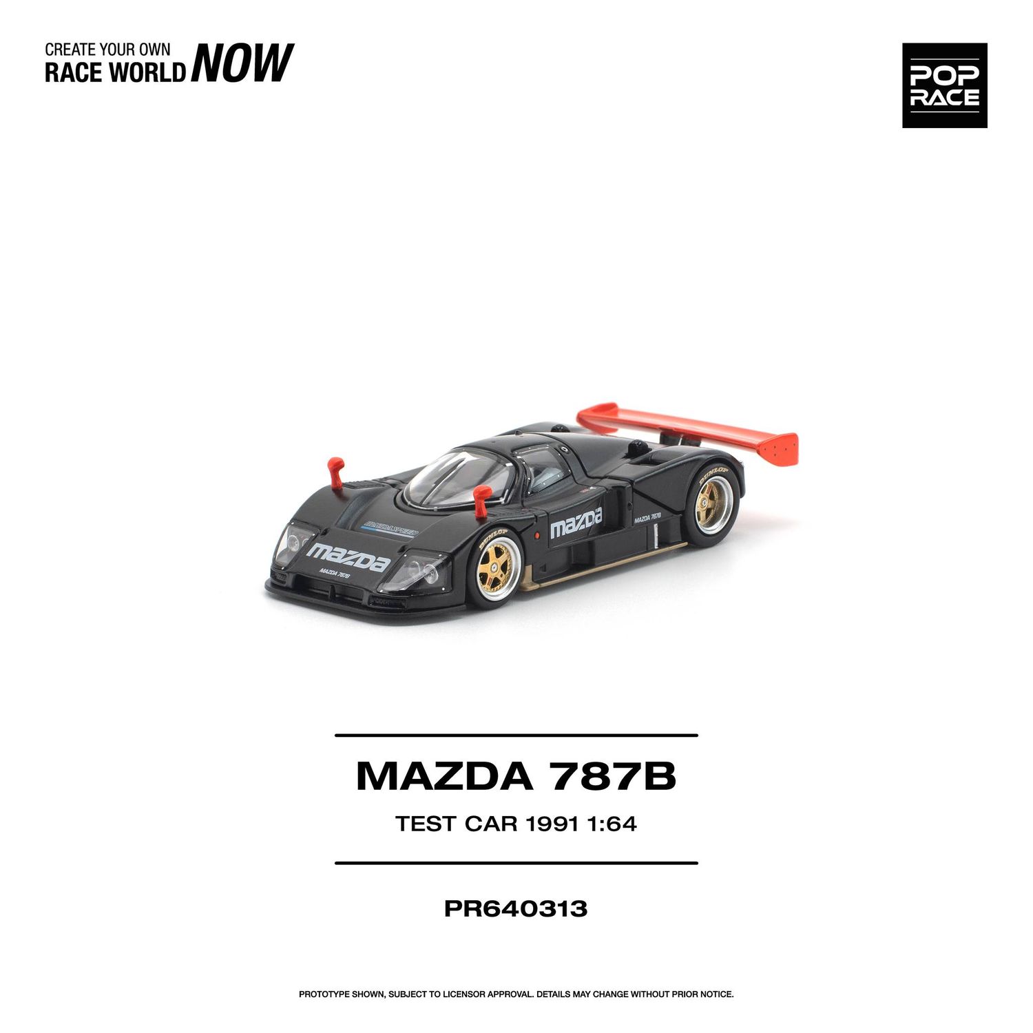 1:64 Pop Race Limited - 1991 Mazda 787B Test car, black/red