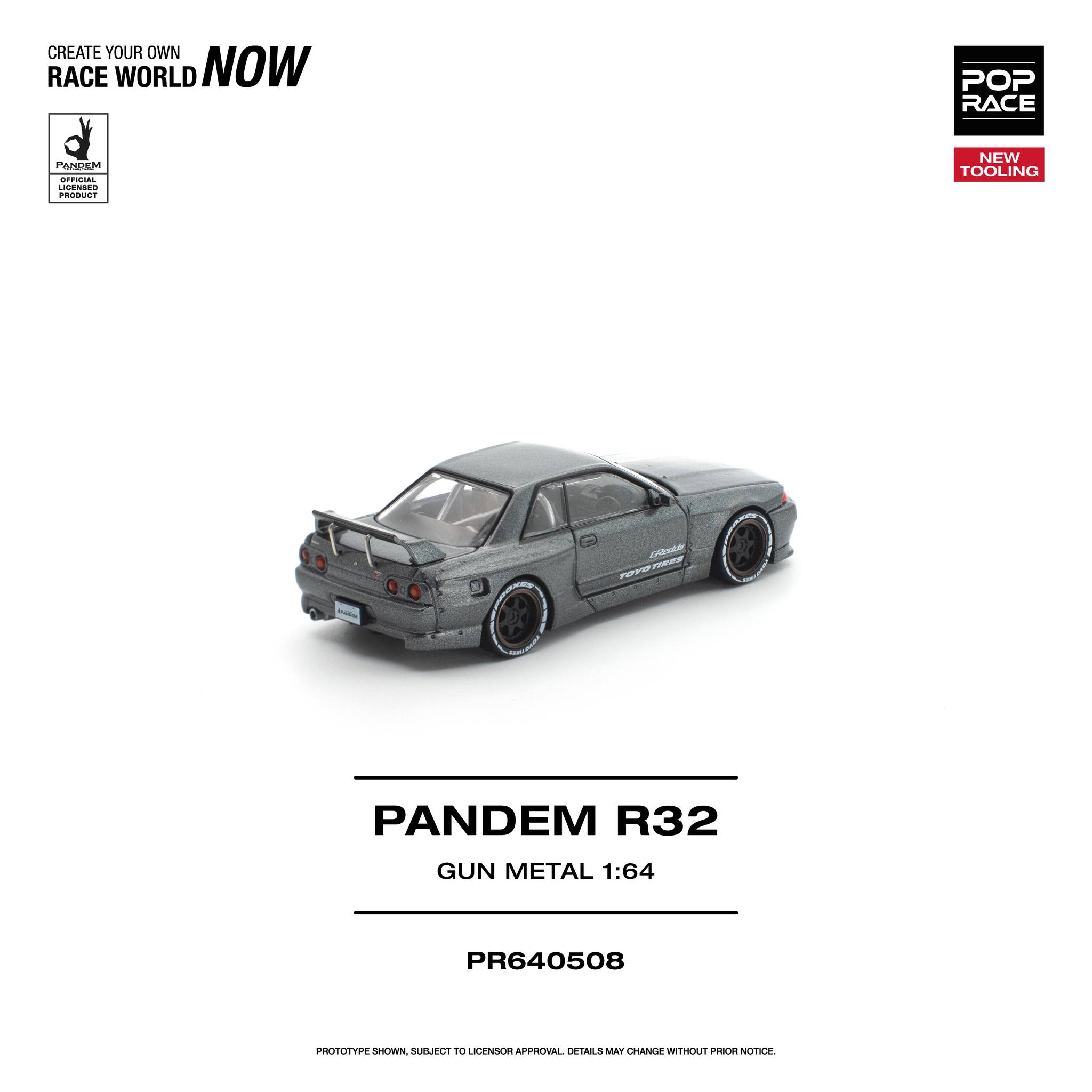 1:64 Pop Race Limited - Pandem R32, gun metal