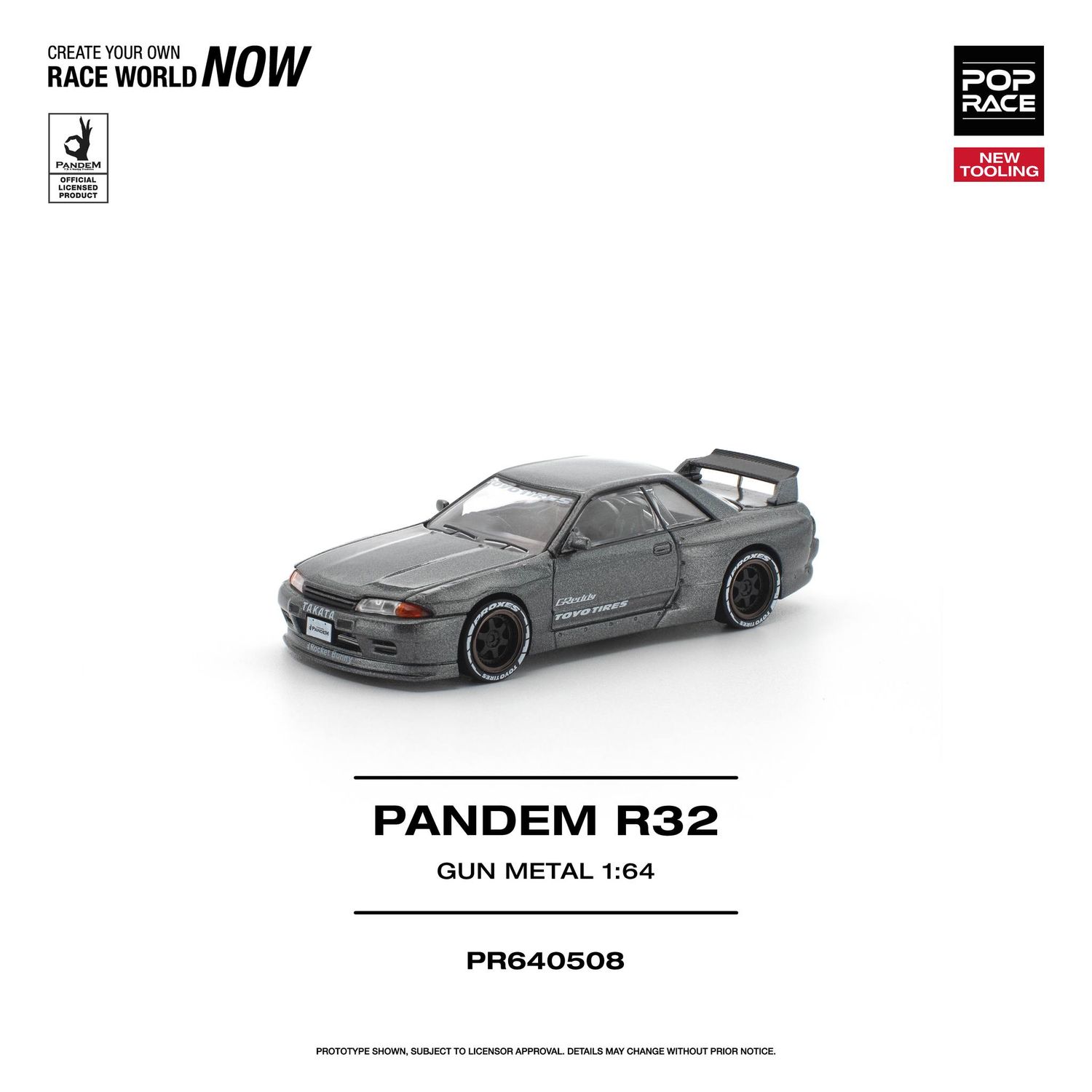 1:64 Pop Race Limited - Pandem R32, gun metal