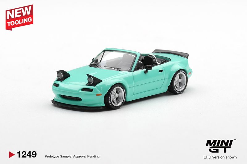 1:64 Mini GT - 2026 Mazda MX5 (NA) Pandem Body Kit, mint green 1:64 Mini GT - 2026 Mazda MX5 (NA) Pandem Body Kit, mint green