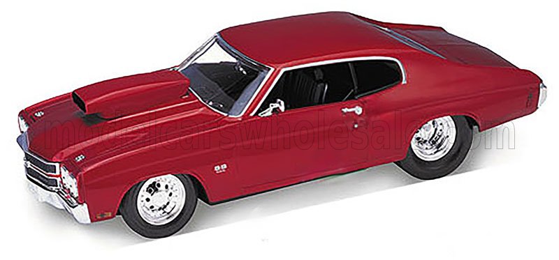 1:18 Welly - 1970 Chevrolet Chevelle Pro-Street Coupe Dark Red Metallic