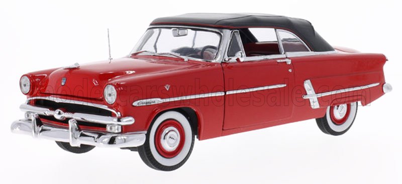 1:18 Welly - 1953 Ford Crestline Sunliner Cabriolet Soft-Top Closed Red Black