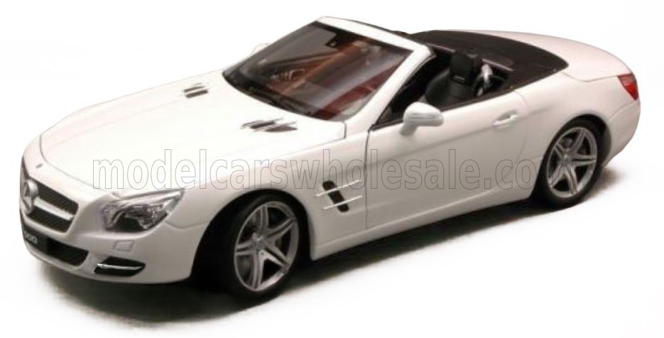 1:18 Welly - 2012 Mercedes-Benz SL-Class SL500 (R231) Spider Cabriolet Open White