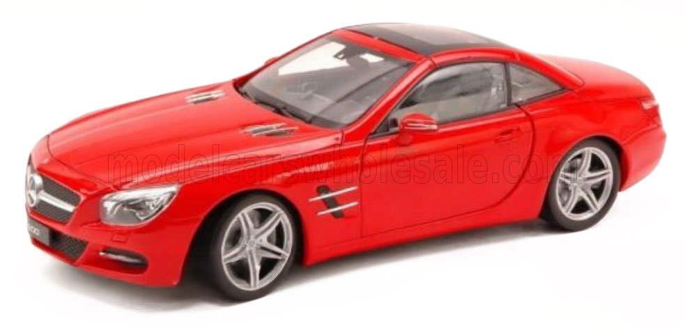 1:18 Welly - 2012 Mercedes-Benz SL-Class SL500 (R231) Spider Cabriolet Closed Red