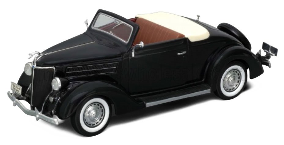 1:18 Welly - 1936 Ford Deluxe Cabriolet Open Black