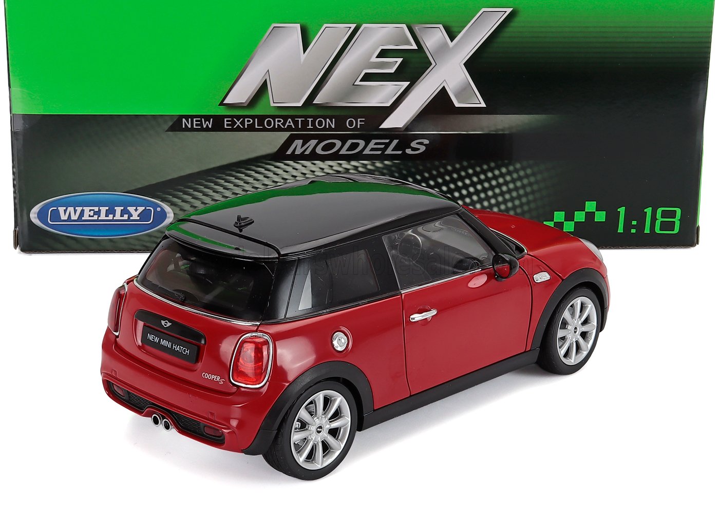 1:18 Welly - 2015 Mini Cooper Hatch 2-Door Red Black