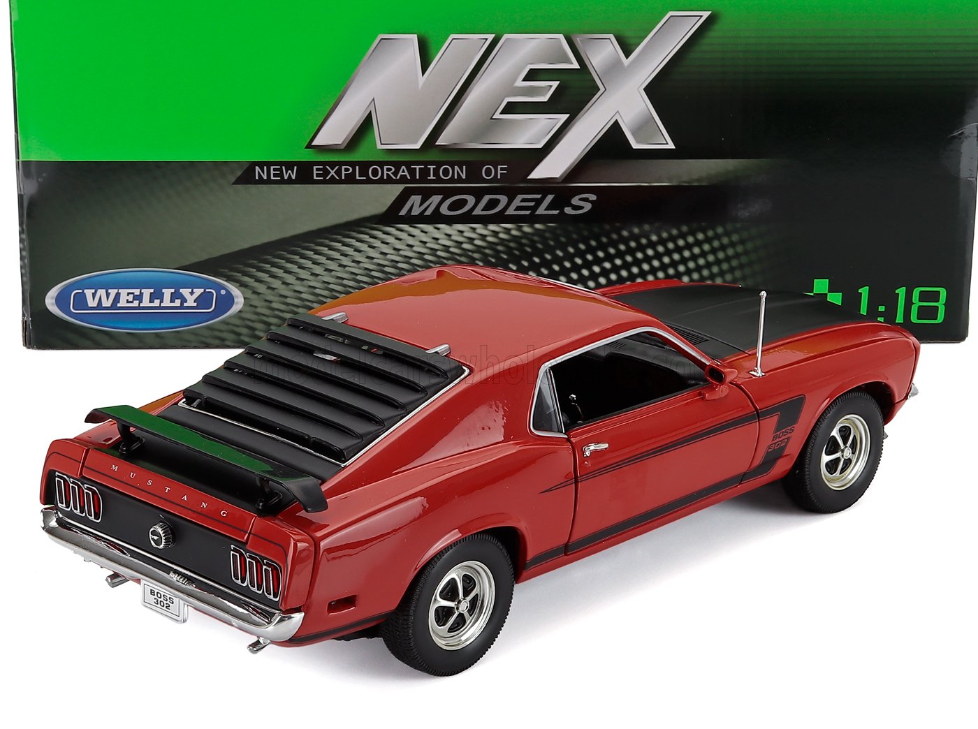 1:18 Welly - 1969 Ford Mustang Boss 302 Blue Dark Orange