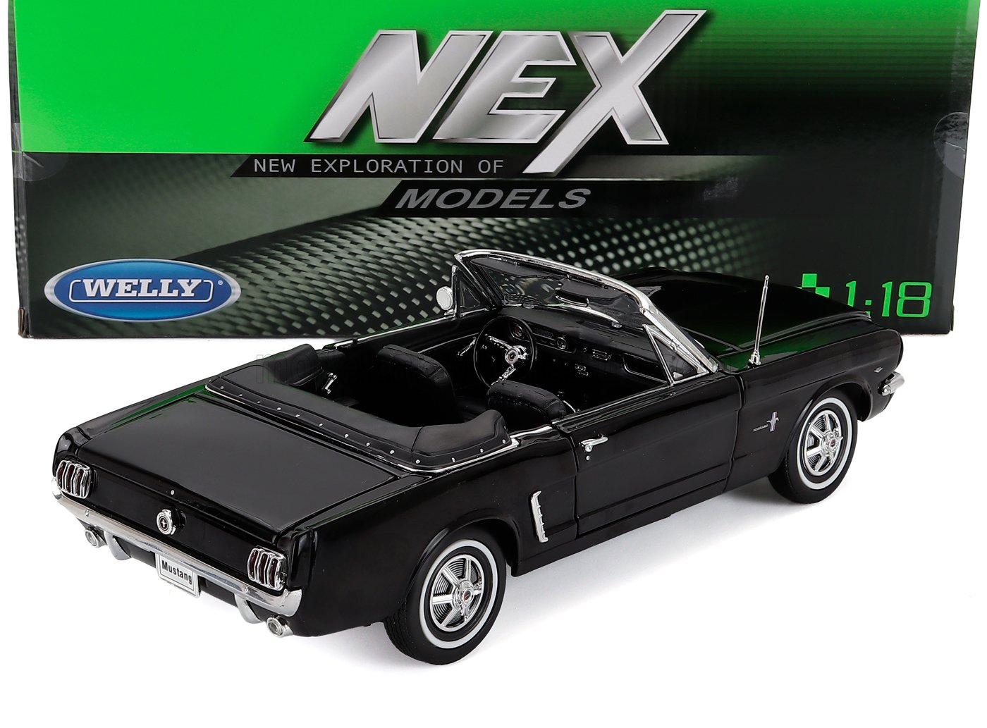 1:18 Welly - 1964 Ford Mustang Cabriolet Black