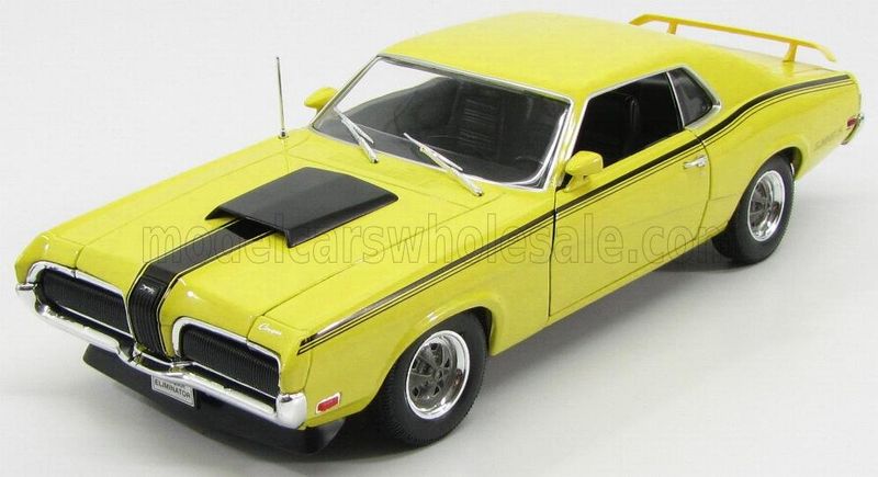1:18 Welly - 1970 Mercury Cougar Eliminator Coupe Dark Yellow Black