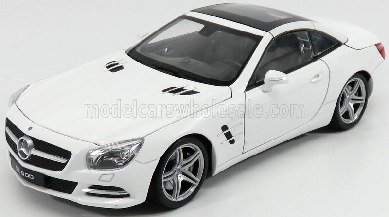1:18 Welly - 2012 Mercedes-Benz SL-Class SL500 (R231) Spider Cabriolet Closed White