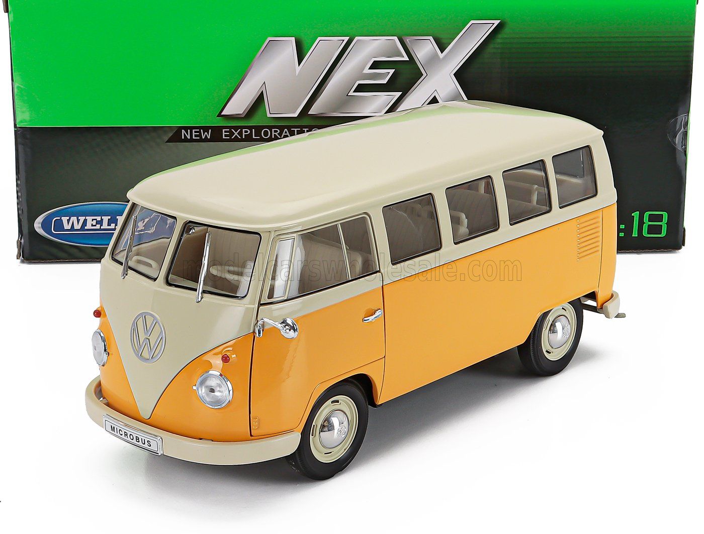 1:18 Welly - 1963 Volkswagen T1 Minibus Yellow Cream