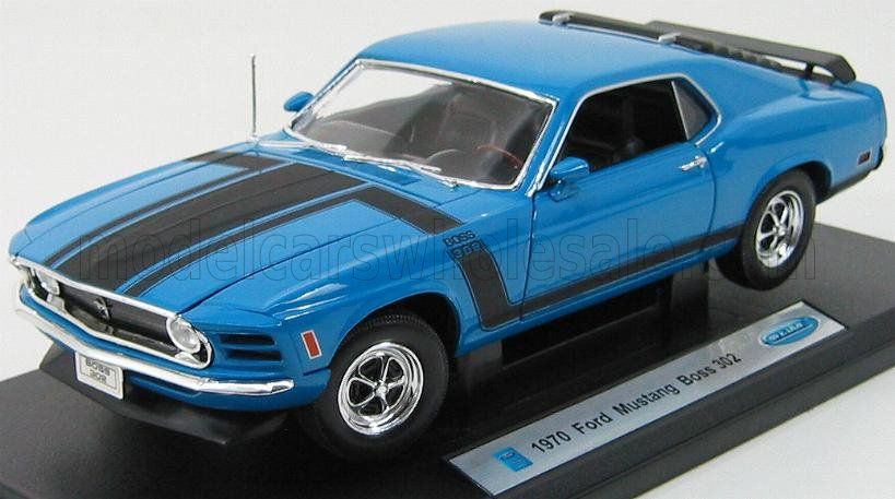 1:18 Welly - 1970 Ford Mustang Boss 302 Blue Matte Black