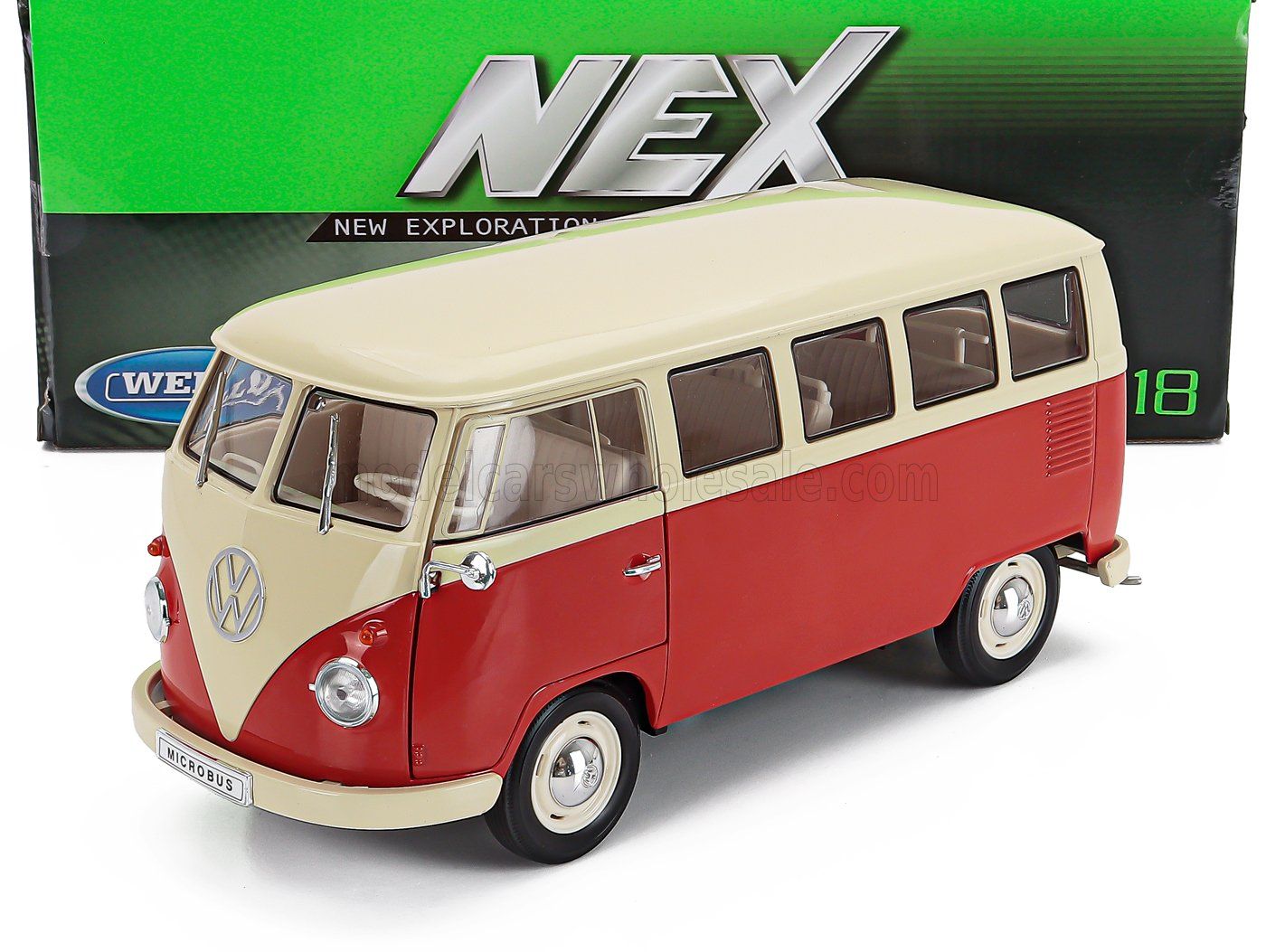 1:18 Welly - 1963 Volkswagen T1 Minibus Red Cream