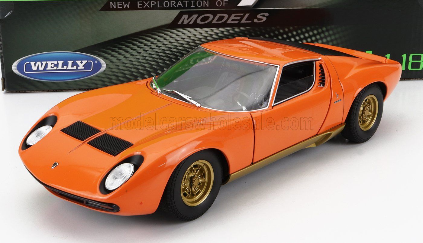 1:18 Welly - 1971 Lamborghini Miura SV Orange Gold