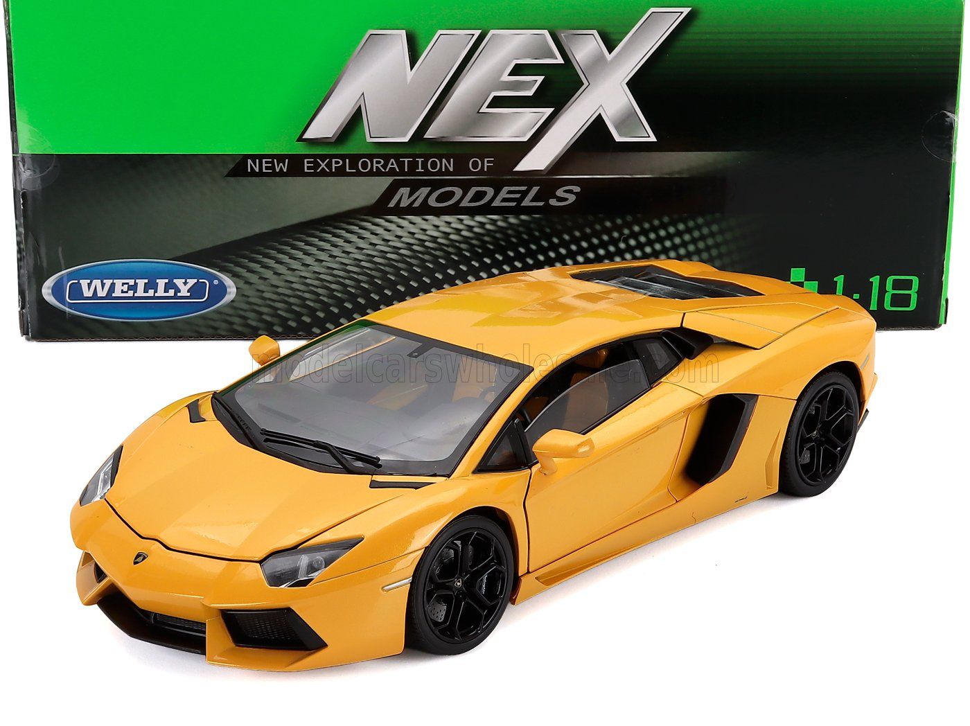 1:18 Welly - 2011 Lamborghini Aventador LP700-4 Yellow Metallic
