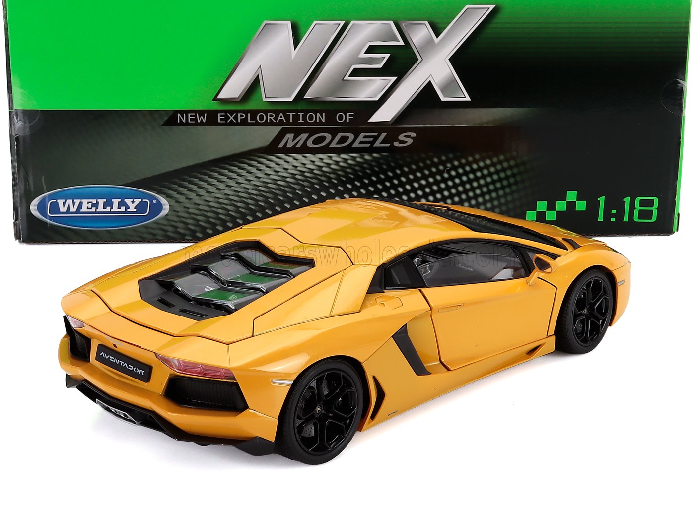 1:18 Welly - 2011 Lamborghini Aventador LP700-4 Yellow Metallic