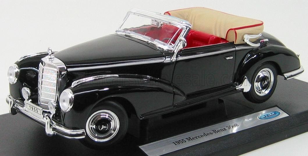 1:18 Welly - 1955 Mercedes-Benz 300S Cabriolet Open Black