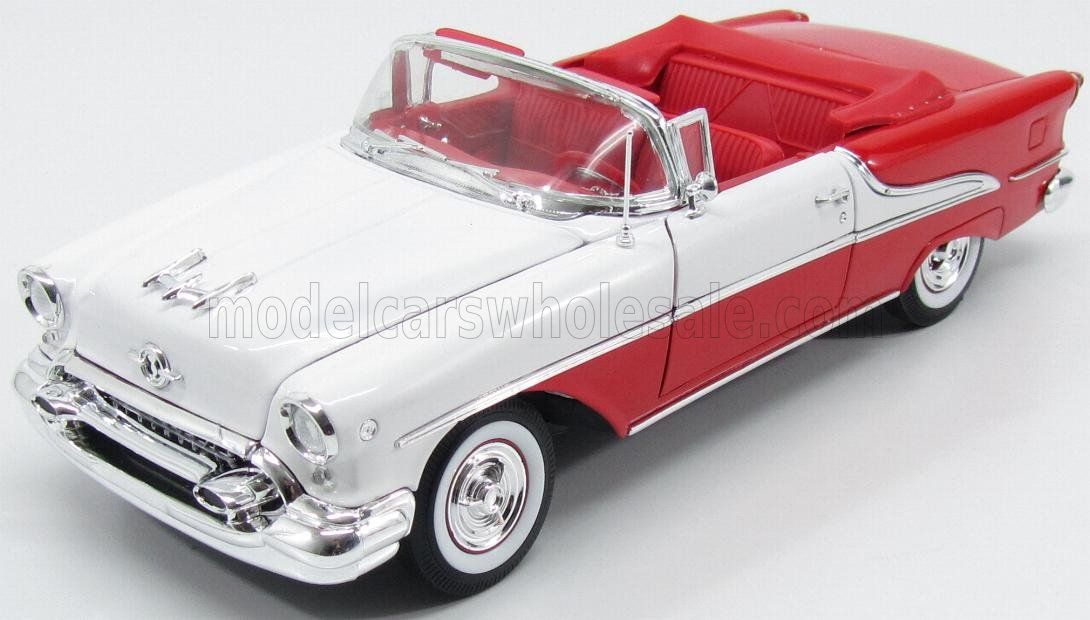 1:18 Welly - 1955 Oldsmobile Super 88 Cabriolet Open Red White