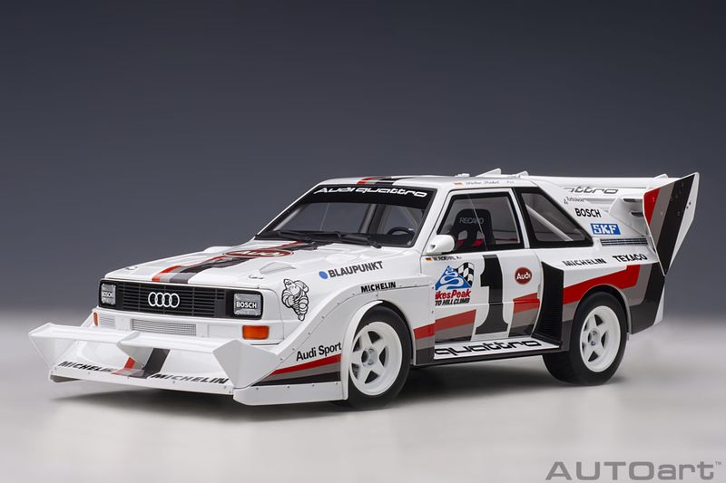 1:18 Autoart - Audi Sport Quattro S1 Pikes Peak 1987 #1 Winner Pikes Peak 1987 W. Röhrl 1:18 Autoart - Audi Sport Quattro S1 Pikes Peak 1987 #1 Winner Pikes Peak 1987 W. Röhrl