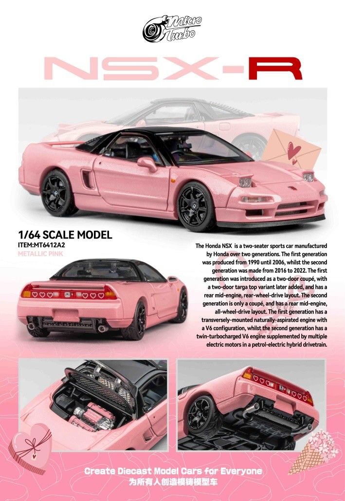 1:64 Microturbo - Custom NSX-R NA1, metallic pink