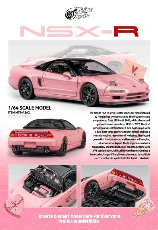 1:64 Microturbo - Custom NSX-R NA1, metallic pink