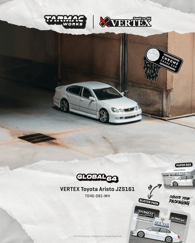 1:64 Tarmac - 1999 Toyota Aristo JZS161 V300, vertex white