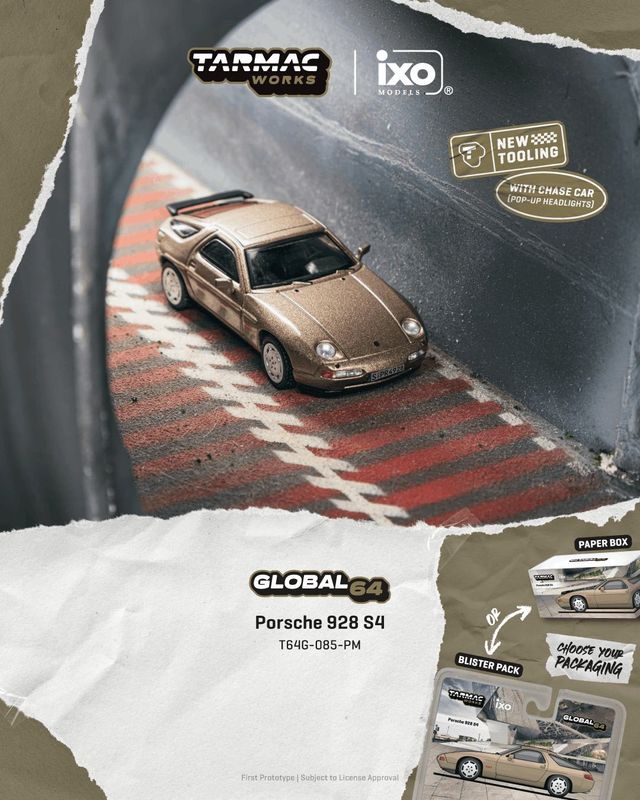 1:64 Tarmac - 1992 Porsche 928 S, platinum metallic