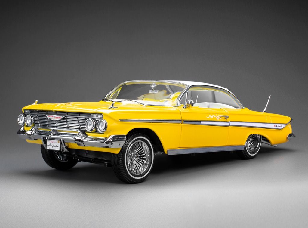 1:18 Sunstar - 1961 Chevrolet Impala Lowrider Cabriolet Hard-Top Yellow