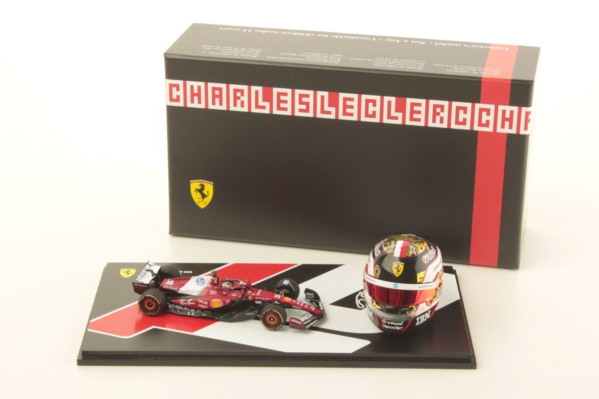 1:43 Looksmart - Ferrari Set F1 SF-25 Team Ferrari HP SF-25 + 1/5 Scale Helmet #44 Las Vegas GP 2025 L. Hamilton