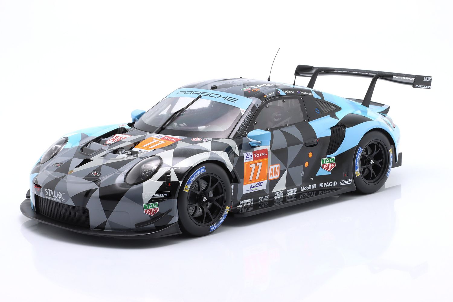1:18 Ixo - Porsche 911 (991) RSR Team Dempsey Proton Racing #77 Winner LMGTE Am 24h Le Mans 2018 M. Campbell - C. Ried - J. Andlauer