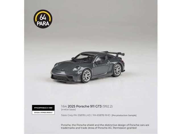 1:64 Para64 - 2025 Porsche 911 (992-2) GT3 Coupe LHD Grey