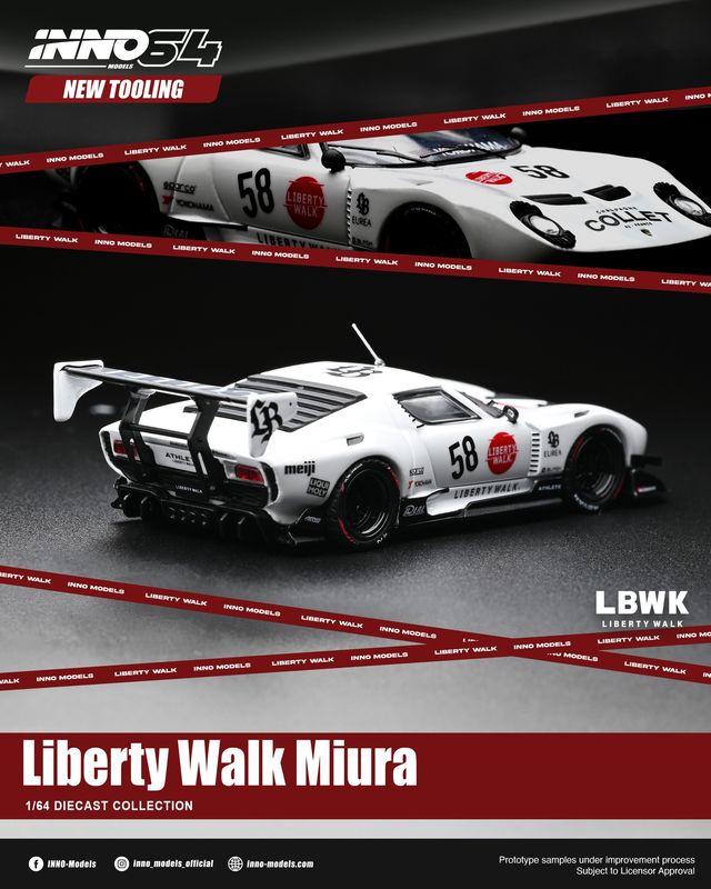 1:64 Inno64 - Lamborghini Miura GT LB-Silhouette WORKS, white