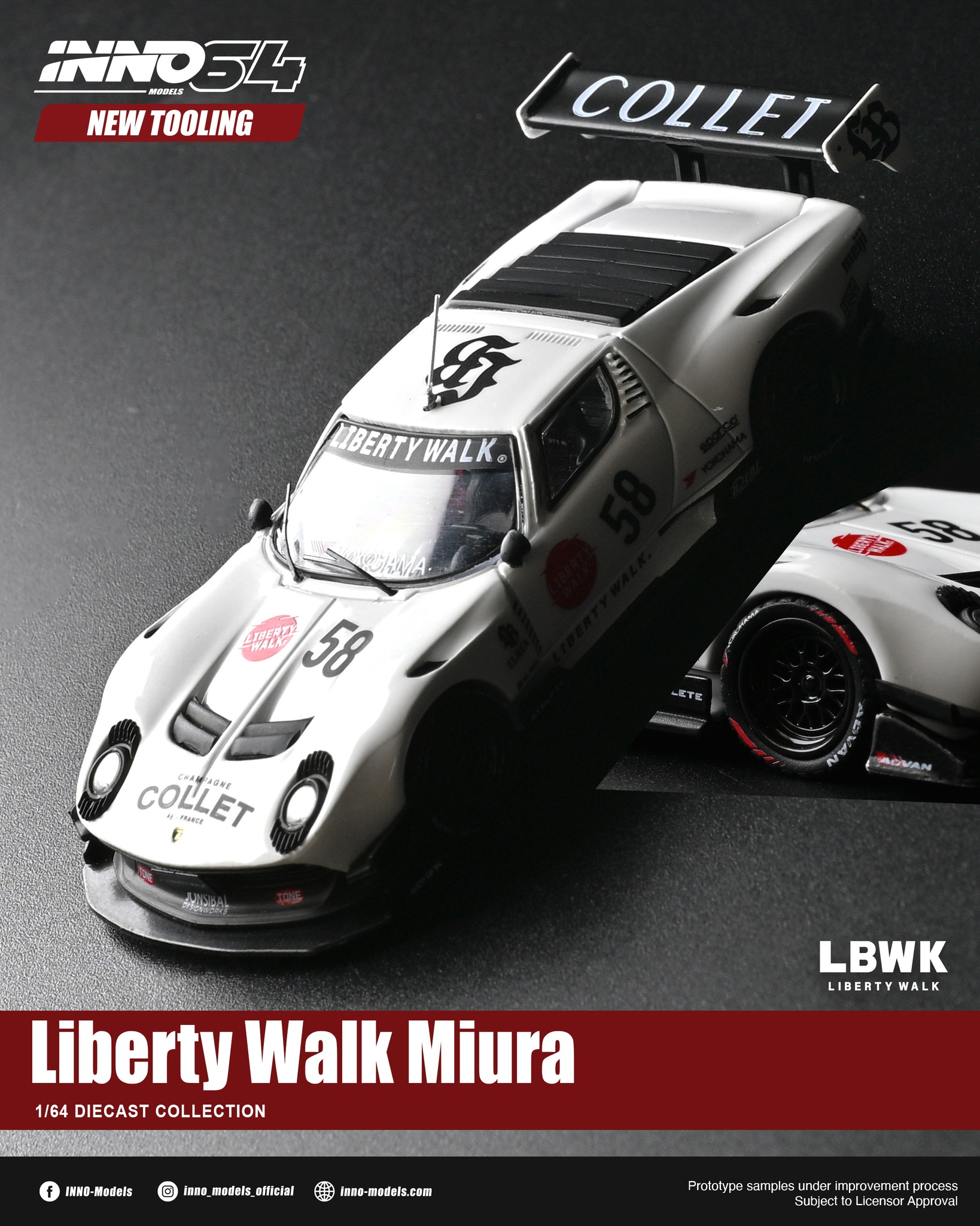 1:64 Inno64 - Lamborghini Miura GT LB-Silhouette WORKS, white