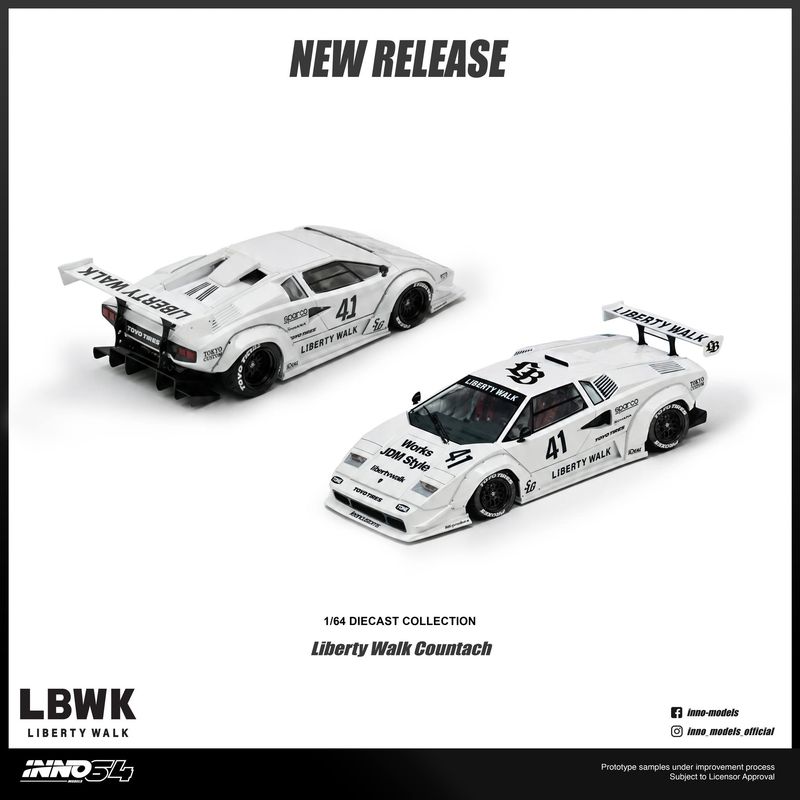 1:64 Inno64 - Lamborghini Countach Liberty Walk, white