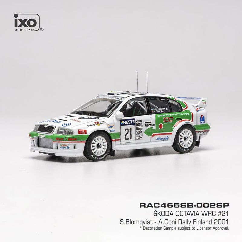 1:43 Ixo - Škoda Octavia WRC #21 Rally Finland 2001 S. Blomqvist - A. Goñi