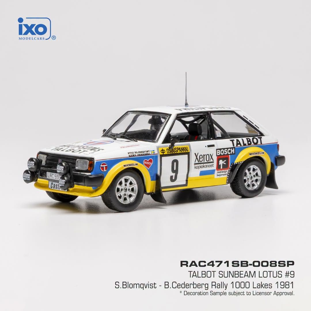 1:43 Ixo - Talbot Sunbeam Lotus #9 1000 Lakes Rally 1981 S. Blomqvist - B. Cederberg