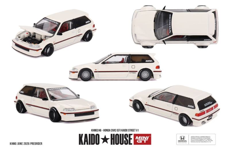 1:64 Mini GT - 1987 Honda Civic (EF) kaido Street V1, white