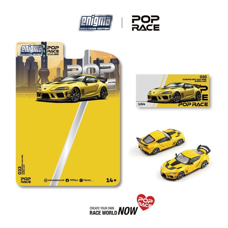 1:64 Pop Race Limited - Darwin Pro 66G WBK Supra A90, nitro yellow *Enigma Exclusive*