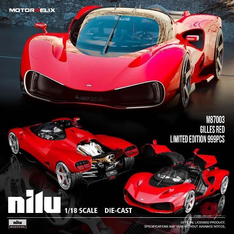1:18 Motorhelix - 2024 Nilu Nilu27 V12 6.5L 1070hp Red