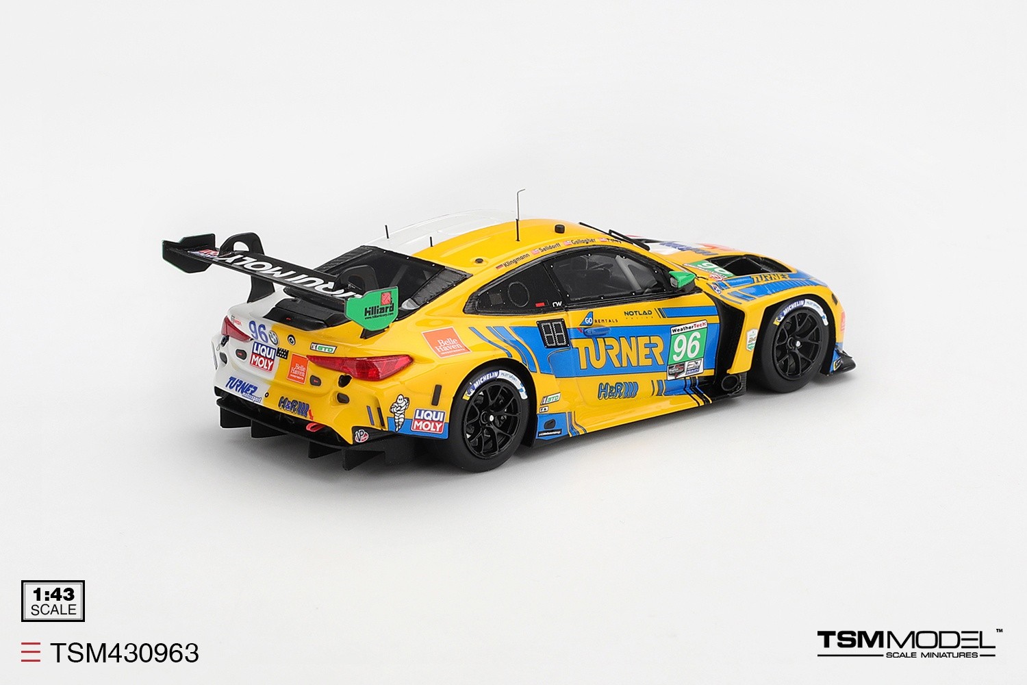 1:43 TSM - BMW 4-Series M4 GT3 Evo 3.0L Turbo Team Turner Motorsport #96 IMSA 24h Daytona 2026 R. Foley - P. Gallagher - J. Klingmann - F. Selldorff