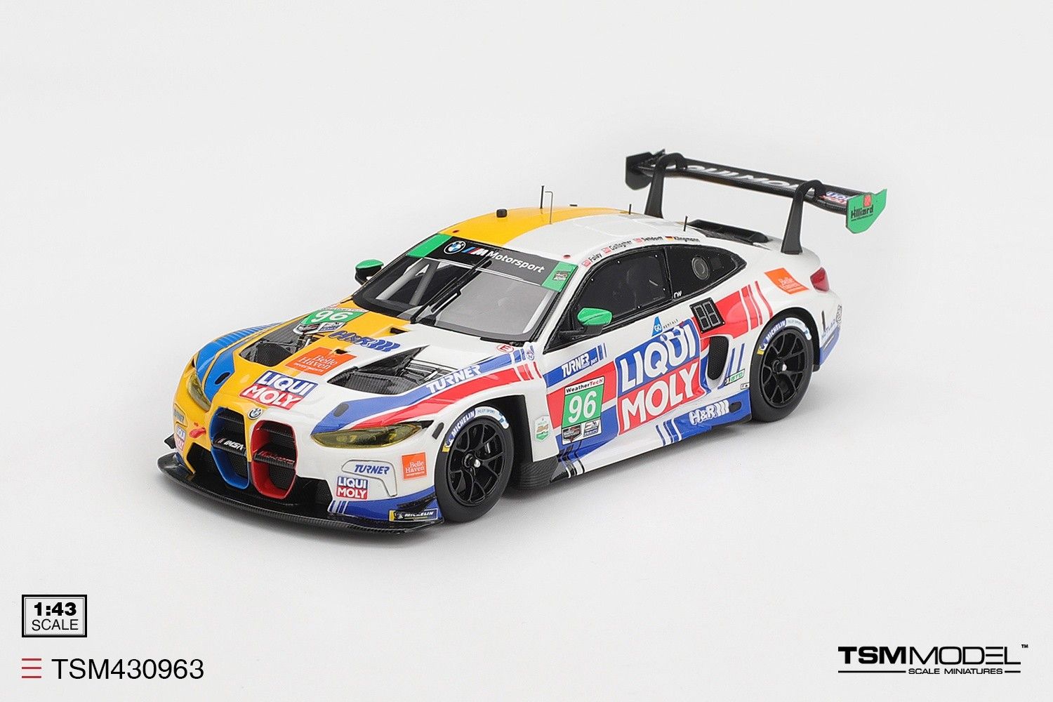 1:43 TSM - BMW 4-Series M4 GT3 Evo 3.0L Turbo Team Turner Motorsport #96 IMSA 24h Daytona 2026 R. Foley - P. Gallagher - J. Klingmann - F. Selldorff